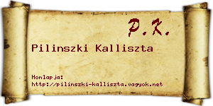 Pilinszki Kalliszta névjegykártya